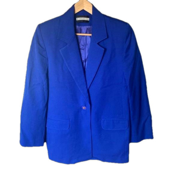 Regalia Vintage 100% Wool Blue Blazer Womens Size 10 - Picture 1 of 13